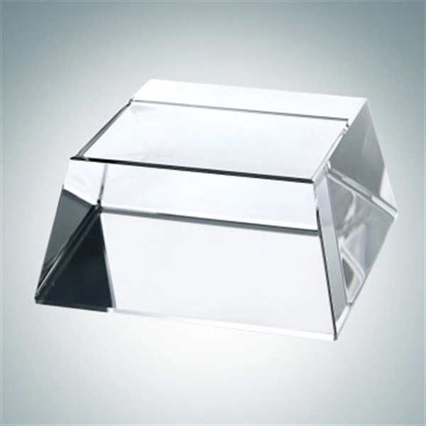 Four-sided clear crystal base with slanted design for displaying awards.... from ASI 47791 Best Deal Awards / Best Deal Awards