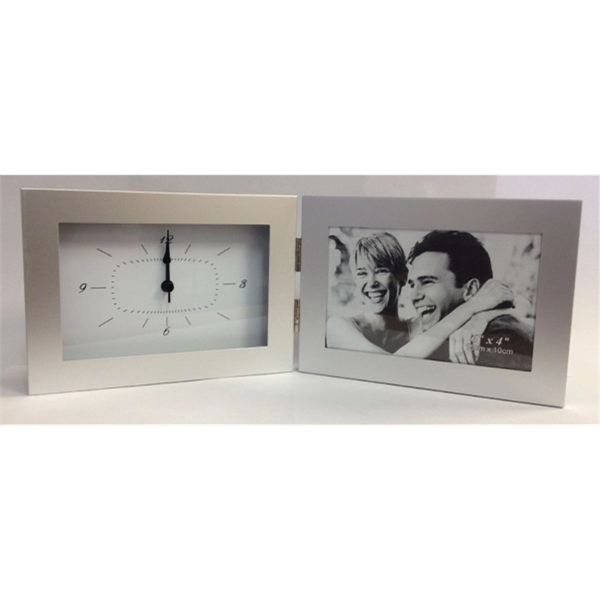 SILVER PHOTO FRAME WITH CLOCK (FITS 4" X 6" PHOTO)... from ASI 55540 Furniward Company / Furniward