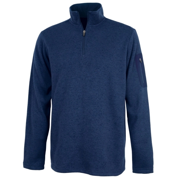Men's 100% polyester heathered fleece with zippered pocket on sleeve.... from ASI 44620 Charles River Apparel