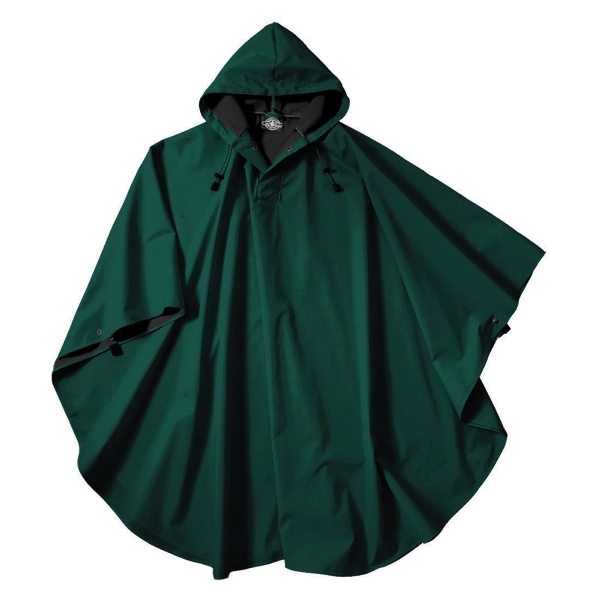 Wind and waterproof rain poncho made of polyurethane that features a... from ASI 44620 Charles River Apparel