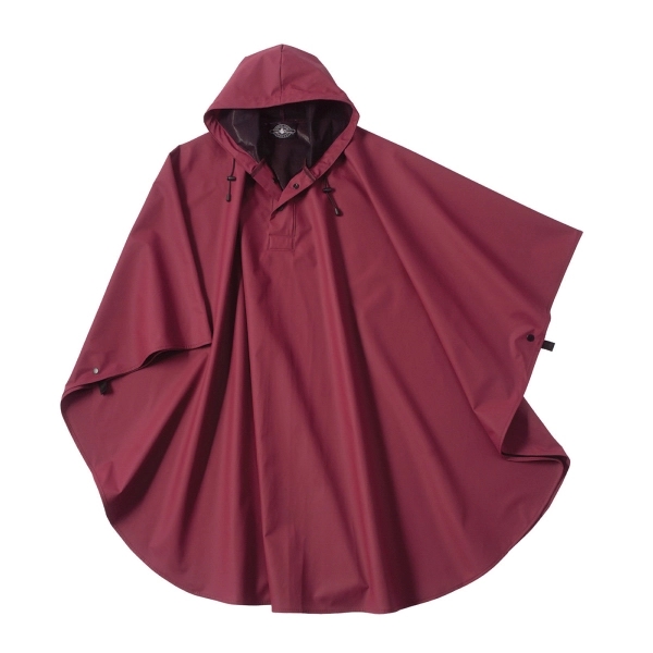 Wind and waterproof rain poncho made of polyurethane that features a... from ASI 44620 Charles River Apparel