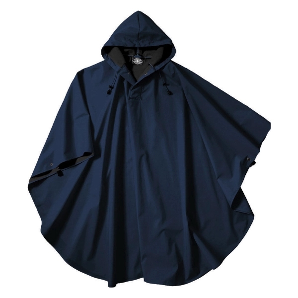 Wind and waterproof rain poncho made of polyurethane that features a... from ASI 44620 Charles River Apparel