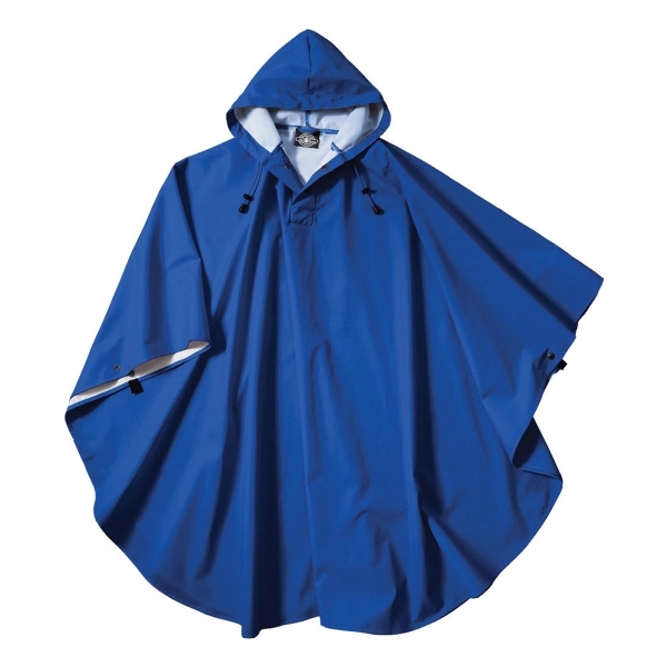 Wind and waterproof rain poncho made of polyurethane that features a... from ASI 44620 Charles River Apparel