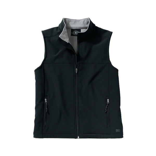 Men's wind and water-resistant soft shell vest with stand up collar... from ASI 44620 Charles River Apparel