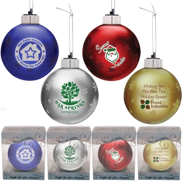 3" glass ornament with color changing light and customization.... from ASI 62190 Illini