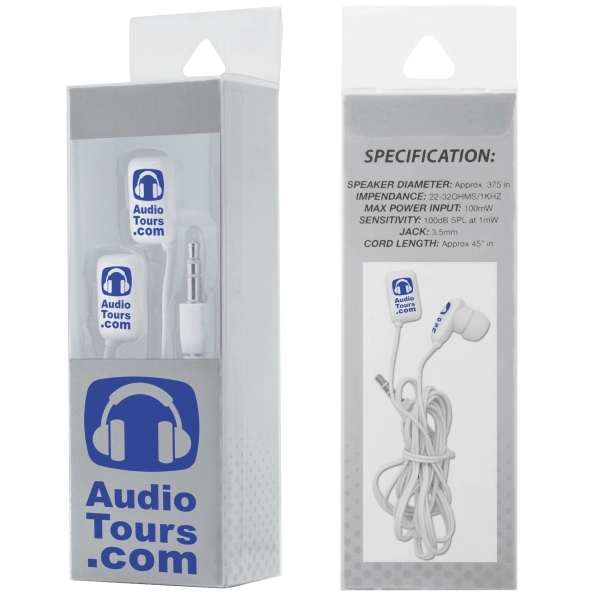 45" earbuds packaged inside a clear presentation box and a 4CP... from ASI 62190 Illini