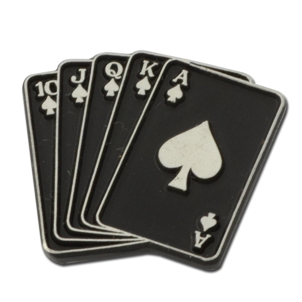 Royal flush lapel pin. Blank.... from ASI 96235 Wehr Industries Inc