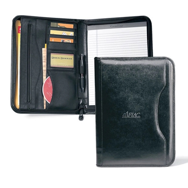 Vintage leather padfolio with inside zippered pocket and 8 1/2 x... from ASI 56070 Gemline / Gemline®