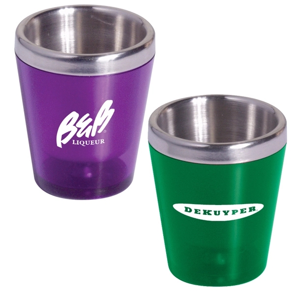 Acrylic shot glass with stainless interior, 2 oz.... from ASI 31570 Advantage Industries / AdVantage Line®