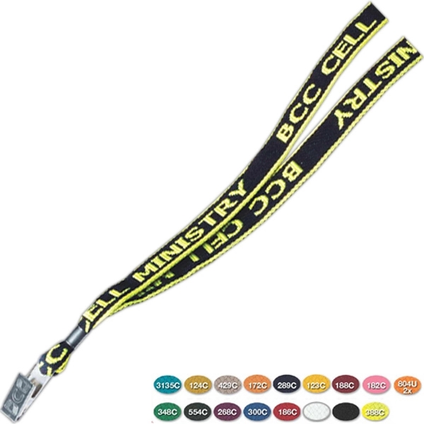 Knit-in lanyard with 1 bulldog attachment, 5/8" x 18".... from ASI 68707 Marathon Mfg & Supply Co.