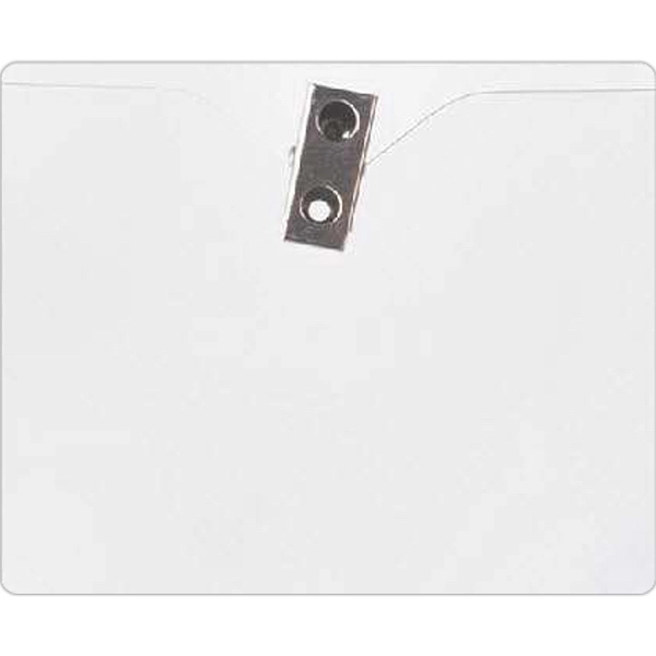 Blank, horizontal vinyl badge holder with bulldog clip attachment holds 4"... from ASI 68707 Marathon Mfg & Supply Co.