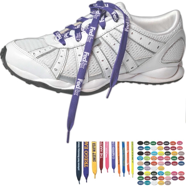 Plain shoelaces 40" long, 5/8" width. Blank product only.... from ASI 68707 Marathon Mfg & Supply Co.