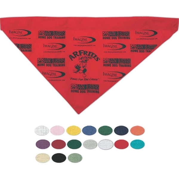 Printed pet bandana with hemmed opening for collar. 19" x 11".... from ASI 68707 Marathon Mfg & Supply Co.