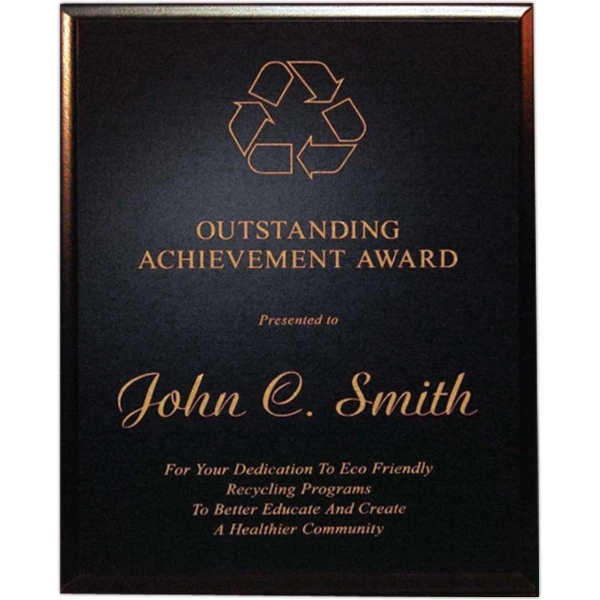 Recycled plaque with a laser engraved plate.... from ASI 93235 Valley Casting Inc