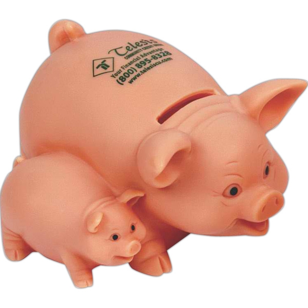 Flesh color pig bank with baby.... from ASI 93235 Valley Casting Inc / Valley Casting