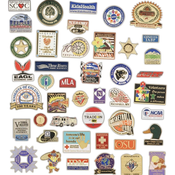 Cloisonne custom shape lapel pin with butterfly clutch.... from ASI 93235 Valley Casting Inc