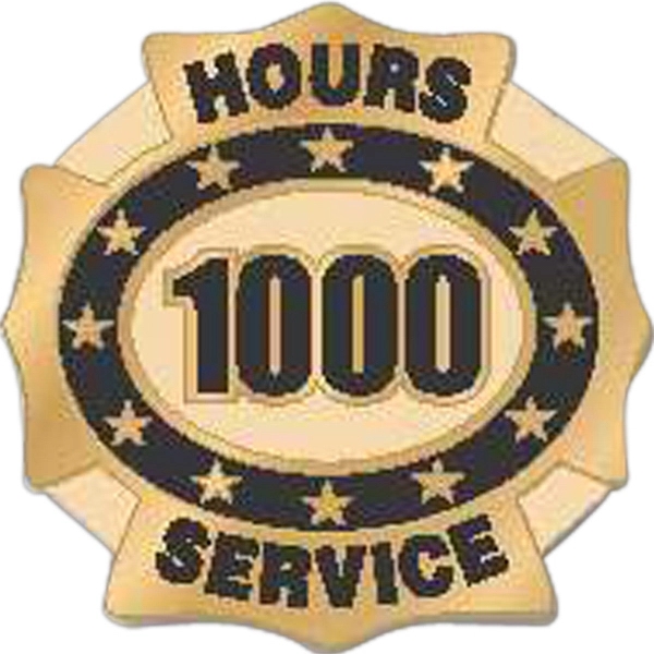Hours of service die struck lapel pin with butterfly clutch. Blank.... from ASI 93235 Valley Casting Inc