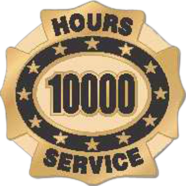 Hours of service die struck lapel pin with butterfly clutch. Blank.... from ASI 93235 Valley Casting Inc