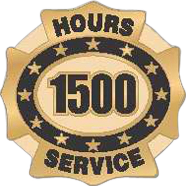 Hours of service die struck lapel pin with butterfly clutch. Blank.... from ASI 93235 Valley Casting Inc