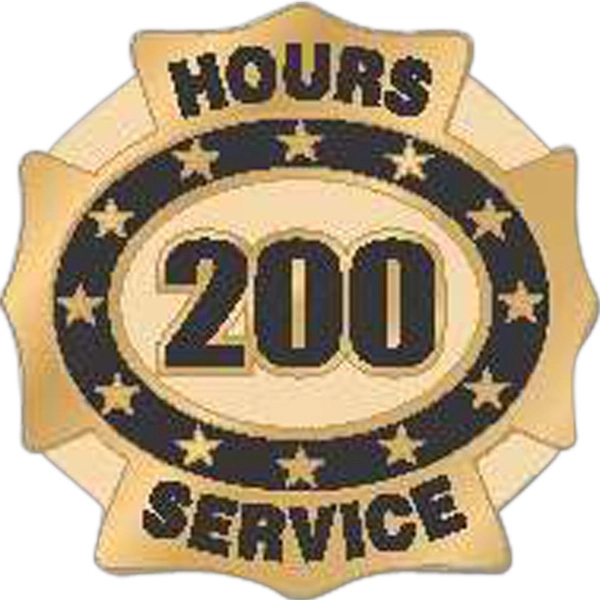 Hours of service die struck lapel pin with butterfly clutch. Blank.... from ASI 93235 Valley Casting Inc