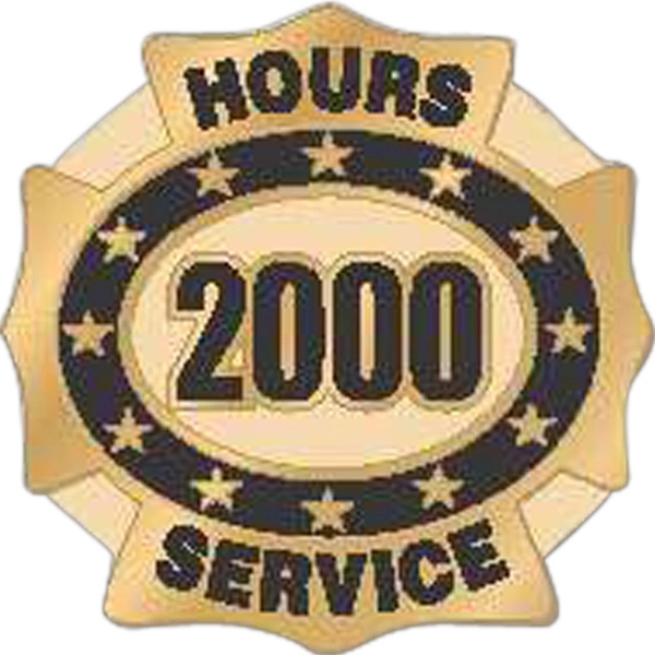 Hours of service die struck lapel pin with butterfly clutch. Blank.... from ASI 93235 Valley Casting Inc