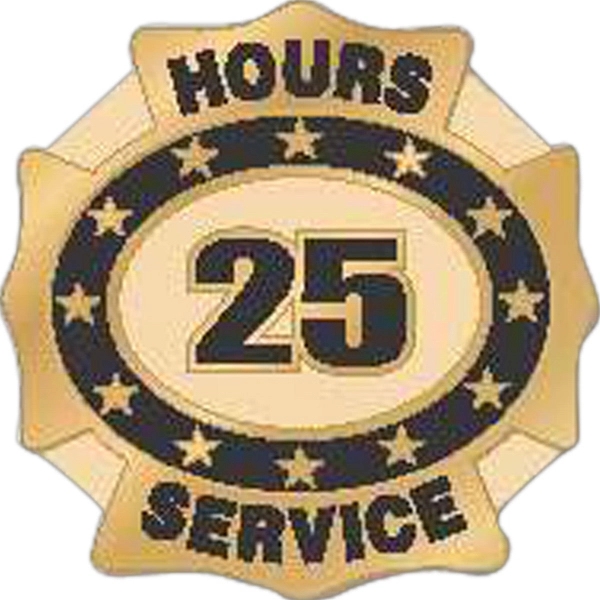 Hours of service die struck lapel pin with butterfly clutch. Blank.... from ASI 93235 Valley Casting Inc