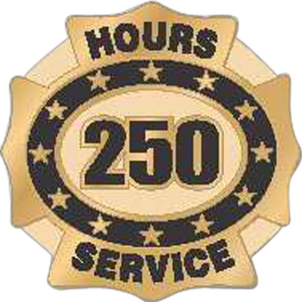 Hours of service die struck lapel pin with butterfly clutch. Blank.... from ASI 93235 Valley Casting Inc