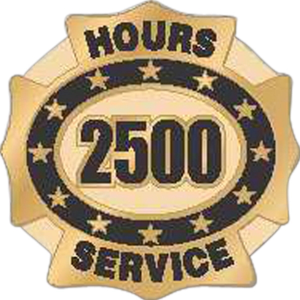 Hours of service die struck lapel pin with butterfly clutch. Blank.... from ASI 93235 Valley Casting Inc