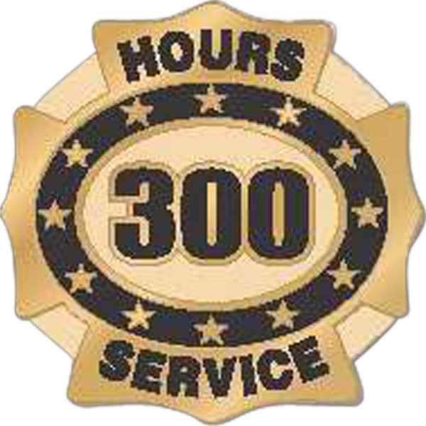 Hours of service die struck lapel pin with butterfly clutch. Blank.... from ASI 93235 Valley Casting Inc