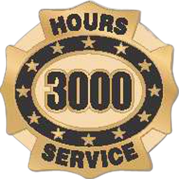 Hours of service die struck lapel pin with butterfly clutch. Blank.... from ASI 93235 Valley Casting Inc