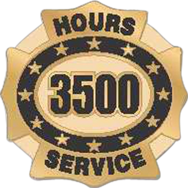 Hours of service die struck lapel pin with butterfly clutch. Blank.... from ASI 93235 Valley Casting Inc