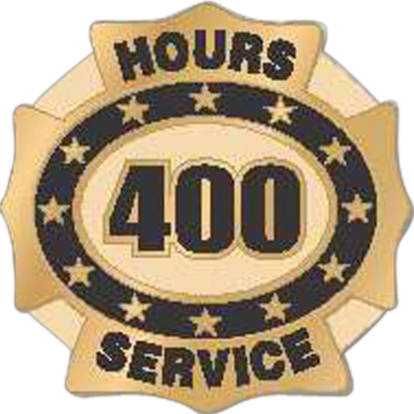 Hours of service die struck lapel pin with butterfly clutch. Blank.... from ASI 93235 Valley Casting Inc