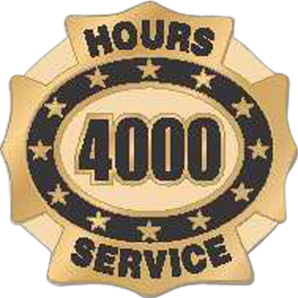 Hours of service die struck lapel pin with butterfly clutch. Blank.... from ASI 93235 Valley Casting Inc