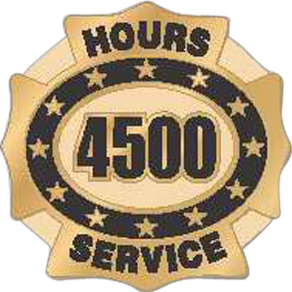 Hours of service die struck lapel pin with butterfly clutch. Blank.... from ASI 93235 Valley Casting Inc