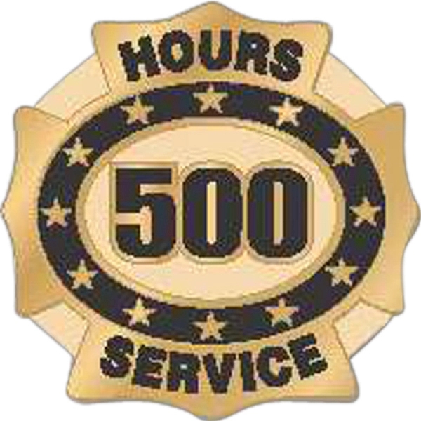 Hours of service die struck lapel pin with butterfly clutch. Blank.... from ASI 93235 Valley Casting Inc