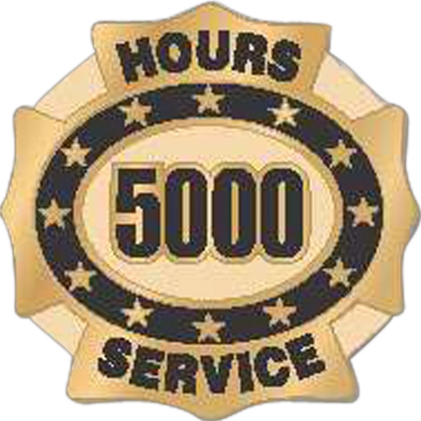 Hours of service die struck lapel pin with butterfly clutch. Blank.... from ASI 93235 Valley Casting Inc