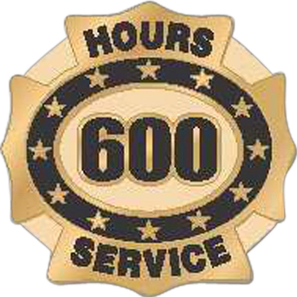 Hours of service die struck lapel pin with butterfly clutch. Blank.... from ASI 93235 Valley Casting Inc