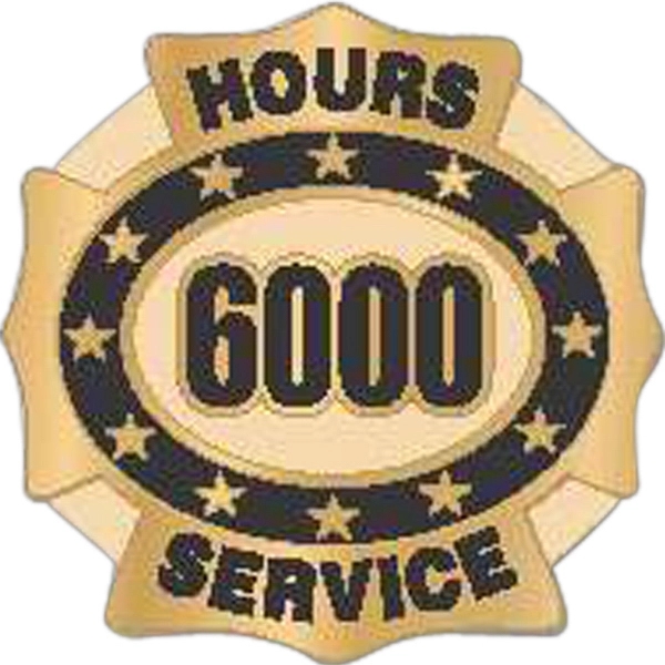 Hours of service die struck lapel pin with butterfly clutch. Blank.... from ASI 93235 Valley Casting Inc