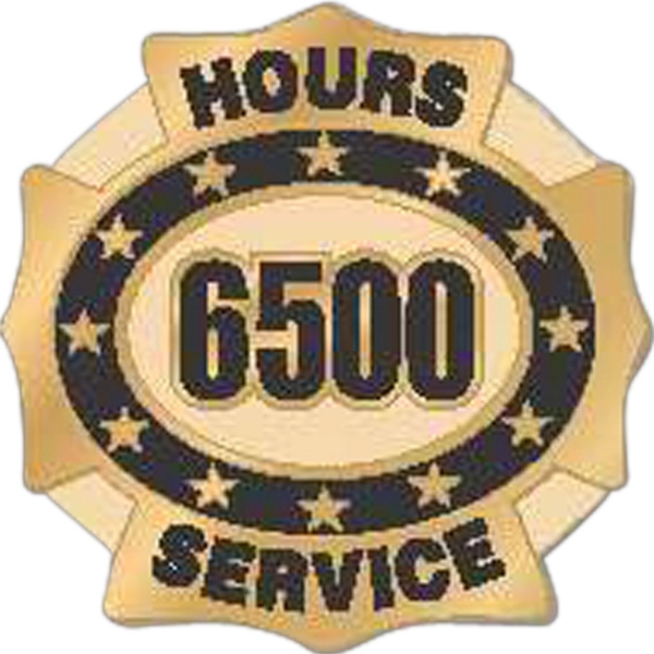Hours of service die struck lapel pin with butterfly clutch. Blank.... from ASI 93235 Valley Casting Inc