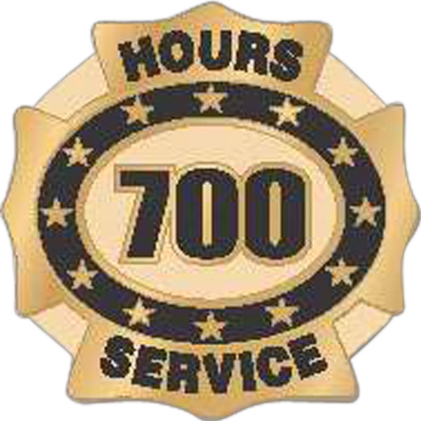 Hours of service die struck lapel pin with butterfly clutch. Blank.... from ASI 93235 Valley Casting Inc