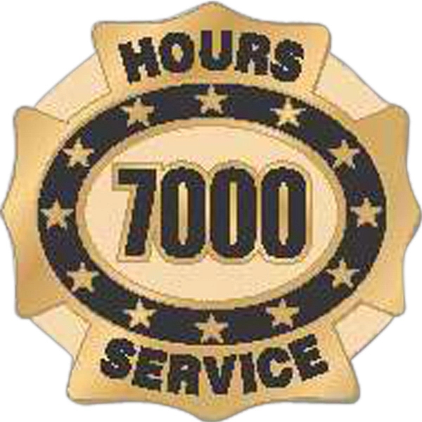 Hours of service die struck lapel pin with butterfly clutch. Blank.... from ASI 93235 Valley Casting Inc