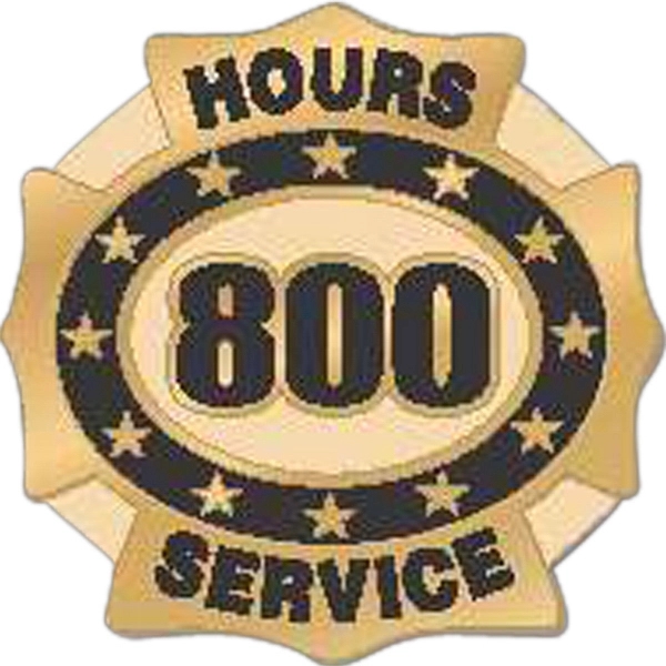 Hours of service die struck lapel pin with butterfly clutch. Blank.... from ASI 93235 Valley Casting Inc