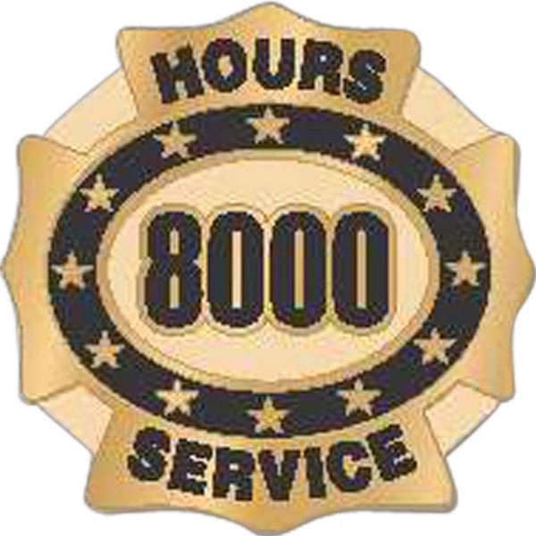 Hours of service die struck lapel pin with butterfly clutch. Blank.... from ASI 93235 Valley Casting Inc