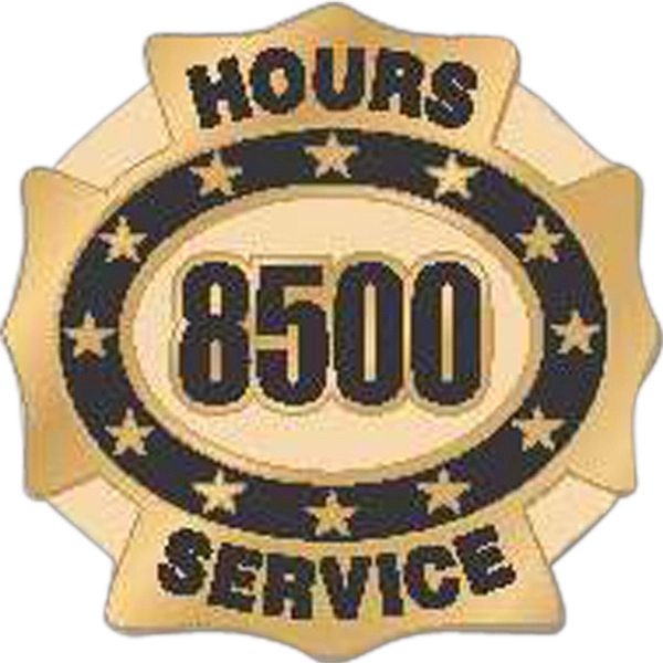 Hours of service die struck lapel pin with butterfly clutch. Blank.... from ASI 93235 Valley Casting Inc