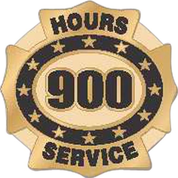 Hours of service die struck lapel pin with butterfly clutch. Blank.... from ASI 93235 Valley Casting Inc