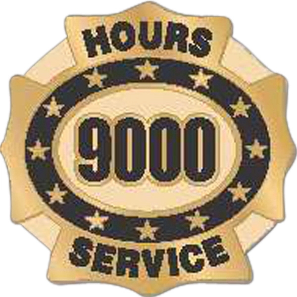 Hours of service die struck lapel pin with butterfly clutch. Blank.... from ASI 93235 Valley Casting Inc