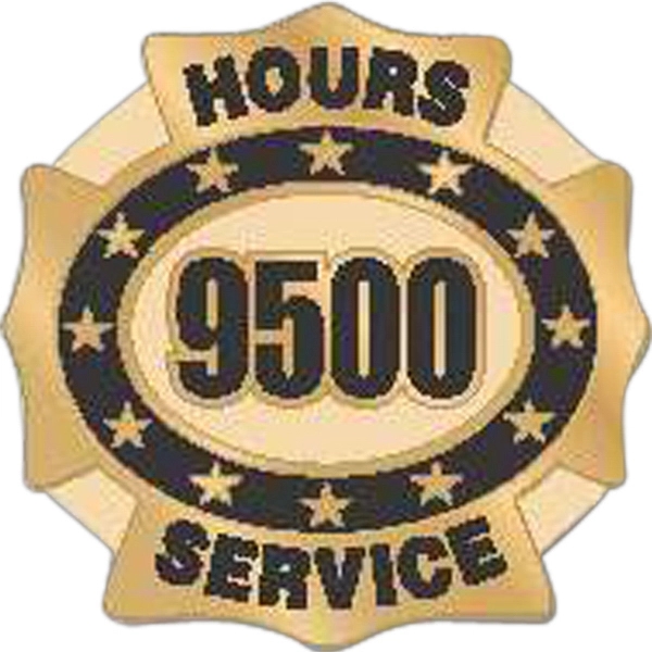 Hours of service die struck lapel pin with butterfly clutch. Blank.... from ASI 93235 Valley Casting Inc