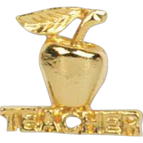 Stock cast teacher apple shape lapel pin with butterfly clutch. Blank.... from ASI 93235 Valley Casting Inc