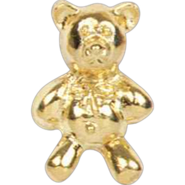 Stock cast teddy bear shape lapel pin with butterfly clutch. Blank.... from ASI 93235 Valley Casting Inc