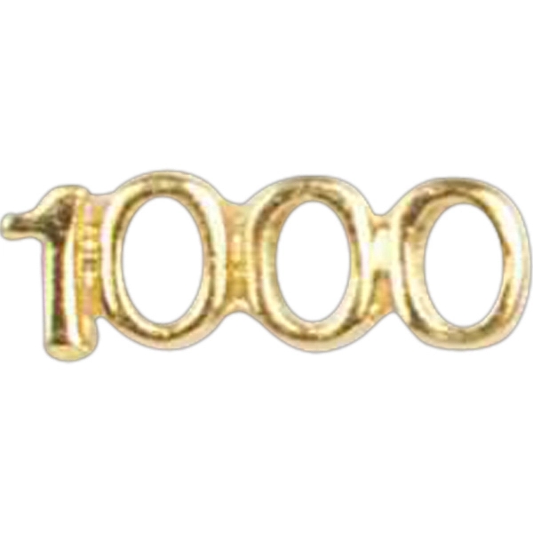 Stock cast number 1000 shape lapel pin with butterfly clutch. Blank.... from ASI 93235 Valley Casting Inc